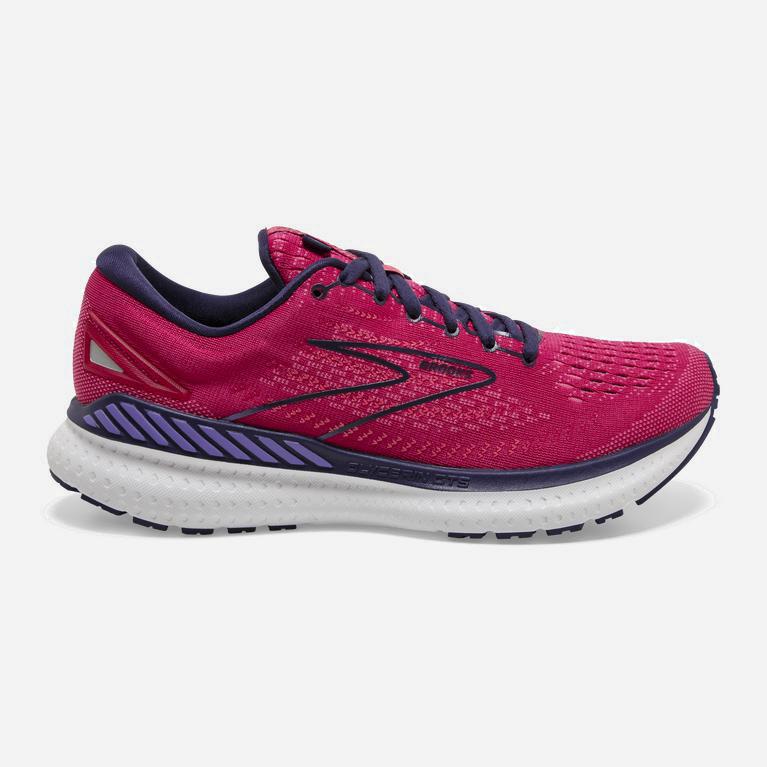 Brooks Women's Glycerin Gts 19 Max Cushion Road Running Shoes Singapore - Burgundy Barberry/Purple/n